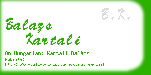 balazs kartali business card