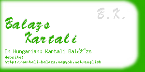 balazs kartali business card